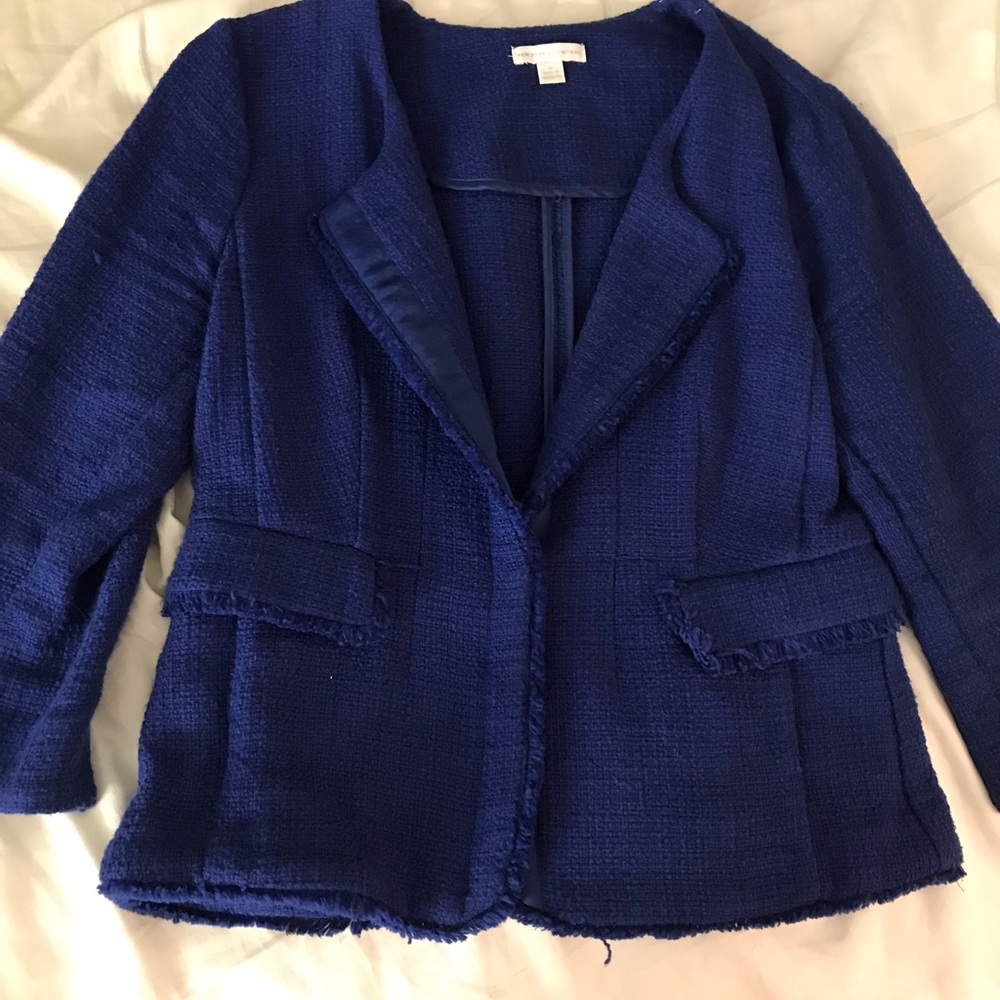 New York & Co royal blue tweed blazer